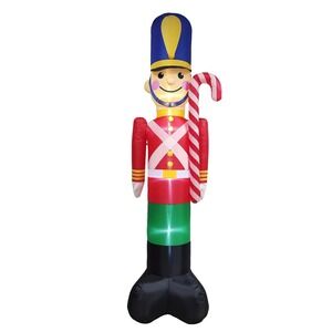 Inflatable 10 ft Nutcracker LED Christmas Outdoor Decoration St. Nicholas Square